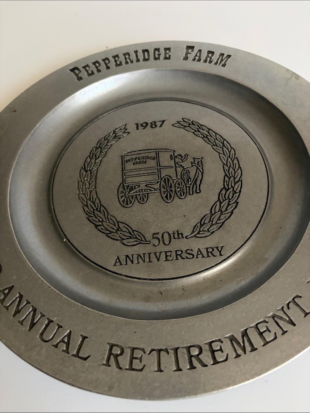 50th Anniversary Commemorative Pewter Plate - Gray